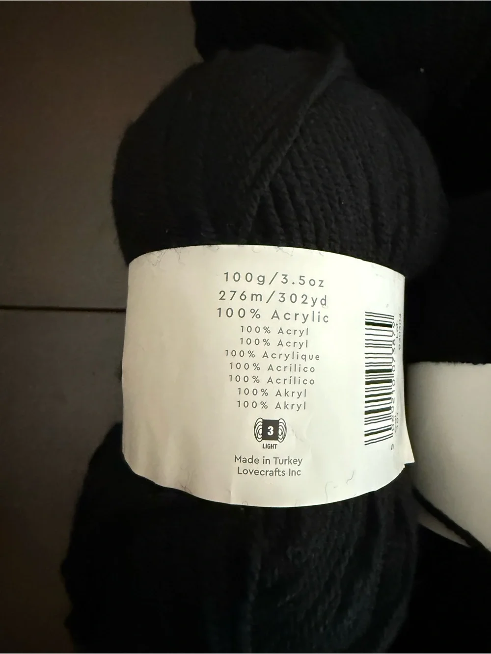 Paintbox Black Yarn - 5 Skeins